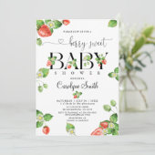Eine Erdbeere Berry Sweet Baby Dusche Einladung (Stehend Vorderseite)