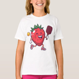 Eine Erdbeere spielt Pickleball. Erdbeere T-Shirt