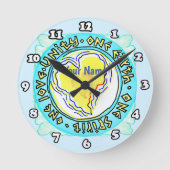 Eine Erde Runde Wanduhr (Vorderseite)