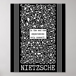 Eine ERFAHRUNG nur sich selbst Zitat von Nietzsche Poster