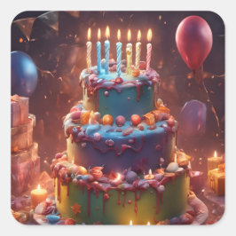 Eine erfolgreiche Geburtstagsfeier Quadratischer Aufkleber