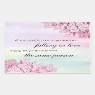 "Eine erfolgreiche Heirat." Zitat Aufkleber