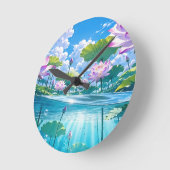 Eine erfrischende Melodie 034 Runde Wanduhr (Winkel)
