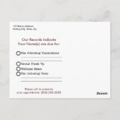 Eine Erinnerung für eine gesunde tierärztliche Pfe Postkarte (Rückseite)