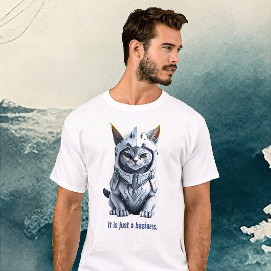 Eine ernstzunehmende weiße Katze im Rüstungs-T - S T-Shirt