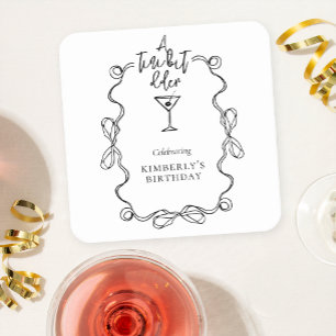 Eine etwas ältere Black Wavy Border Birthday Party Rechteckiger Pappuntersetzer