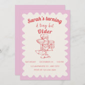 Eine etwas ältere Geburtstagsparty lädt ein Einladung (Vorne/Hinten)