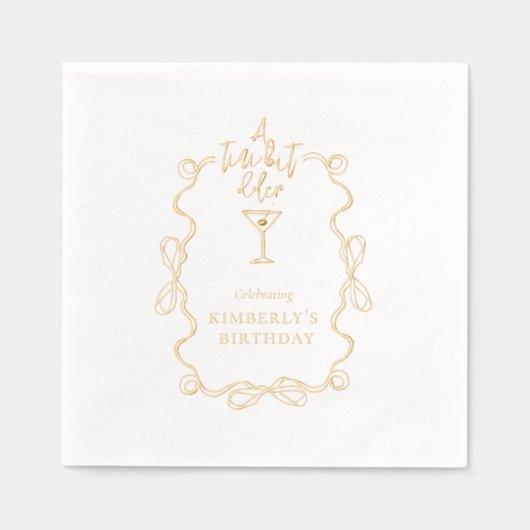 Eine etwas ältere weiße Grenzpartei Servietten Mit Folie (Vorderseite)