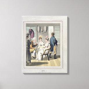 Eine europäische Dame, teilgenommen von einem Leinwanddruck