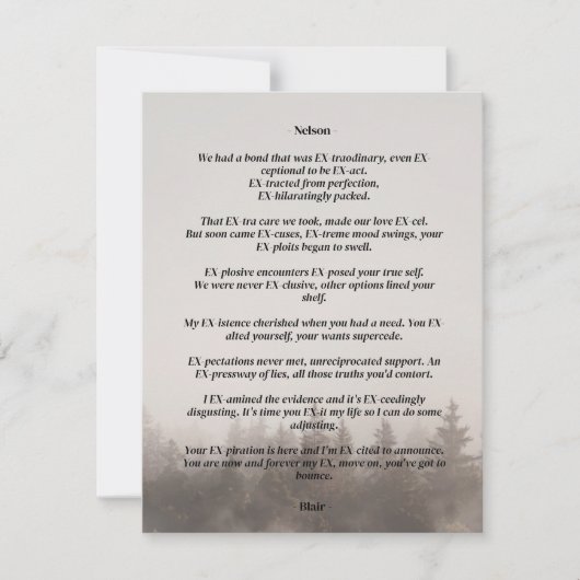 Eine EX Story Breakcard Ankündigung (Vorderseite)