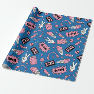 Eine Explosion aus den 90er Jahren Geschenkpapier
