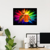 Eine Explosion mit meinem großen Bier an einer Wan Poster (Heimbüro)