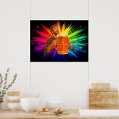 Eine Explosion mit meinem großen Bier an einer Wan Poster (Küche)