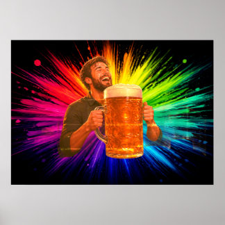 Eine Explosion mit meinem großen Bier an einer Wan Poster