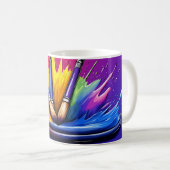 Eine Explosion von lebendigen Farben aus einer Pal Kaffeetasse (VorderseiteRechts)