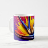Eine Explosion von lebendigen Farben aus einer Pal Kaffeetasse (Vorderseite Links)