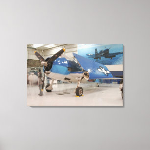 Eine F-6F Hellcat-Kampfmaschine aus dem Zweiten We Leinwanddruck
