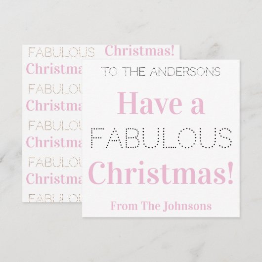 Eine fabelhafte Weihnachten Moderne rosa Typografi (Vorne/Hinten)