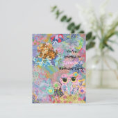 Eine Fabric Wonderland Geburtstagsparty Einladung (Stehend Vorderseite)