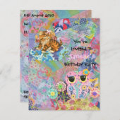 Eine Fabric Wonderland Geburtstagsparty Einladung (Vorne/Hinten)