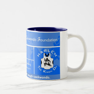 Eine Fahnen-Tasse der WeltTKD Zweifarbige Tasse