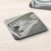 Eine fahrende Frau, c.1930s (Rastertiefdruck) Untersetzer (Linke Seite)