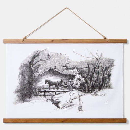 Eine Fahrt durch den Central Park mit einer Band Wandteppich Mit Holzrahmen (Vorne)