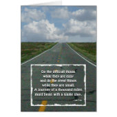 Eine Fahrt von 1000 Meilen.. (Laotse) (Vorne)