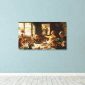 Eine Familie (der Esel wird Gefüttert) Leinwanddruck (Insitu (Holzboden))