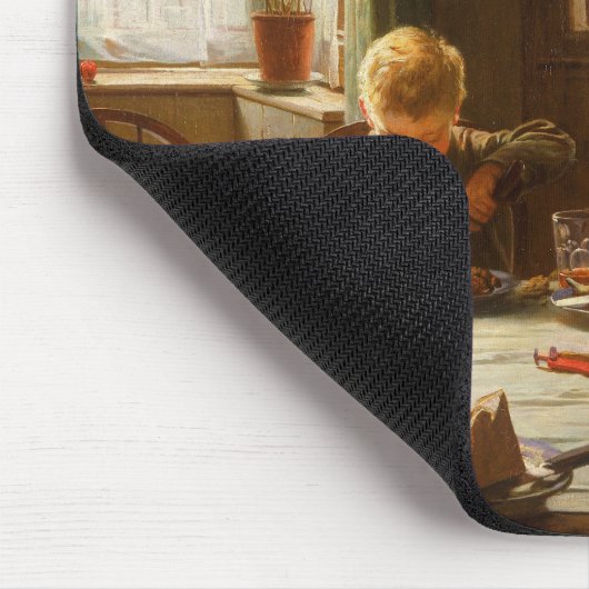 Eine Familie (der Esel wird Gefüttert) Mousepad (Ecke)