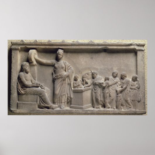 Eine Familie, die einen Stier dem Asclepius opfert Poster (Vorne)