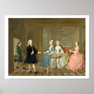 Eine Familie, die mit Tee, c.1740-45 gedient wird Poster