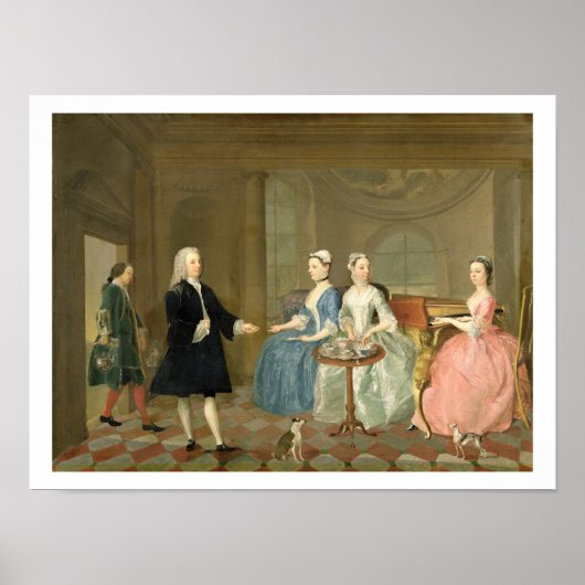 Eine Familie, die mit Tee serviert wird, c.1740-45 Poster (Vorne)