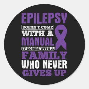 Eine Familie, die nie das Bewusstsein für Epilepsi Runder Aufkleber