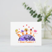 Eine Familie - Erde Postkarte (Stehend Vorderseite)