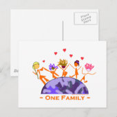 Eine Familie - Erde Postkarte (Vorne/Hinten)