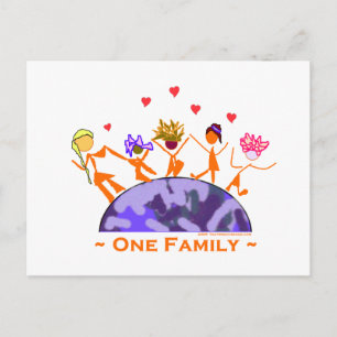 Eine Familie - Erde Postkarte