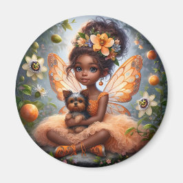 Eine Familie und ihr Welpe - Orange Magnet