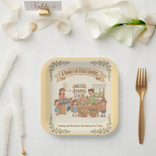 Eine Familie von Feinschmeckern Pappteller (Hochzeit)