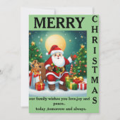 Eine familienfreundliche Weihnachtskarte Feiertagskarte (Vorderseite)
