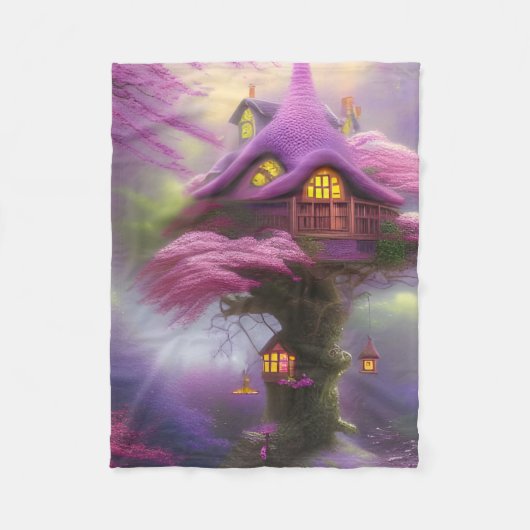 Eine Fantasie AI generiert Feenhaus Fleece Blanket (Vorderseite)