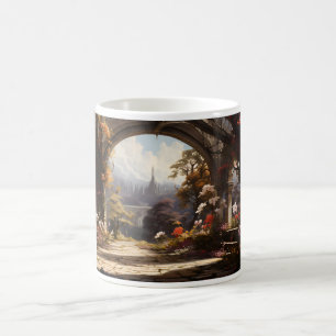 Eine Fantasiewelt der Paläste und Blume Kaffeetasse