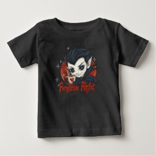 Eine fantastische Nacht. Niedlicher Vampir mit ein Baby T-shirt