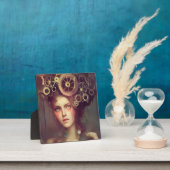 Eine Fantasy-Frau mit Dampfantrieb auf ihrem Kopf Fotoplatte (InSitu)