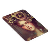 Eine Fantasy-Frau mit Dampfantrieb auf ihrem Kopf Magnet (Rechte Seite)