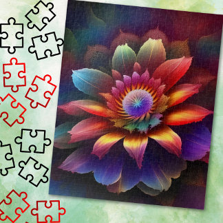 Eine farbenfrohe Abstrakte Blume Puzzle