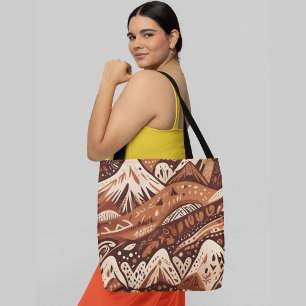 Eine farbenfrohe abstrakte Landschaft Berge Tasche