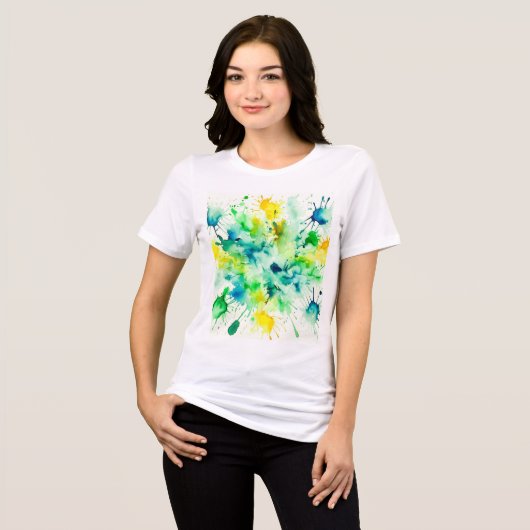 Eine farbenfrohe Aquarellmalerei Tri-Blend Shirt (Vorderseite voll)