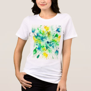 Eine farbenfrohe Aquarellmalerei Tri-Blend Shirt