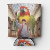 Eine farbenfrohe Begegnung - Riesenpapagei im Muse Dosenkühler (Vorderseite)